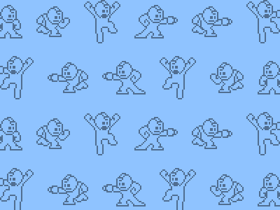 Bitmap Mega Man Hero Pattern bitmap hero patterns mega man patterns pixels svg