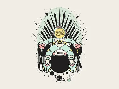 Meteorite Is Coming astronaut coming illustration meteorite stars throne vector