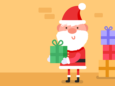 Merry Christmas christmas flat gift holydays illustration santa claus vector