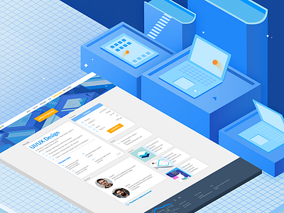 Guru IT School isometric illustration isometric register ui ux web design website