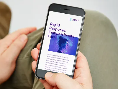 ACAT Splash Page acat geometric logo mobile responsive website