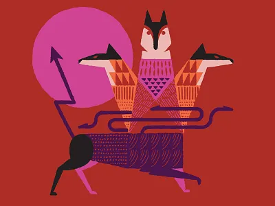 Cerberus cerberus creature dog illustration mythology pattern wolf