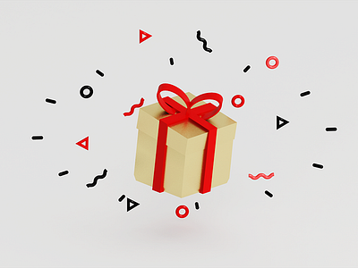 Gift 3d c4d gift illustration infographic present render vray