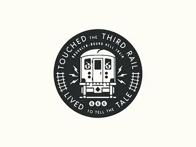 Thirdrail badge hell lightning new york city nyc skull subway tracks train