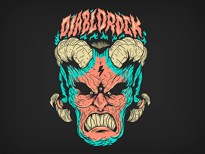 DiabloROCK - tee devil diablo flames illustration lettering rock tee third eye tshirt