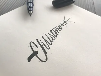 Merry Christmas! calligraphy christmas cursive handlettering lettering tombow tree type
