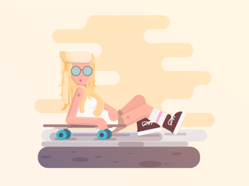 Example of Dribble Invite Girl Animated version