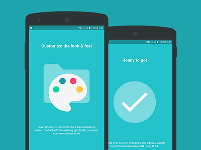 Contextual App Folder - Onboarding Screens - Preview 2 android androidapp application contextual design google material nexus onboarding screens teal