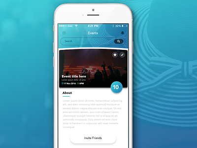 Day 081 - Events app clean events flat interface minimal mobile modern party ui web white