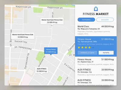 Fitness Market Map fitness gym location map market shop sketch