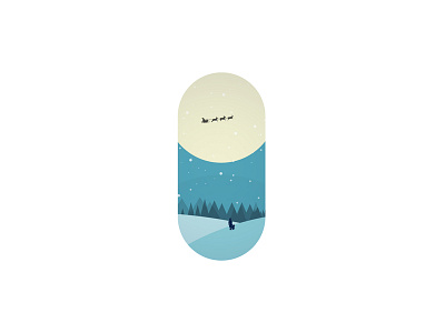 Merry christmas! childhood christmas green landscape merry moon mountain santa shadow snow