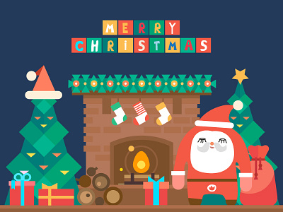 Christmas christmas invite santa tree winter