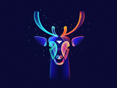 Fantasy Night (Snow and Warm Lights) fantasy light magic muzzle overlay reindeer winter