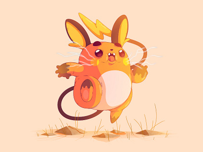 Raichu | #26 26 artwork gaming illustration monster nintendo pocket pokemon raichu