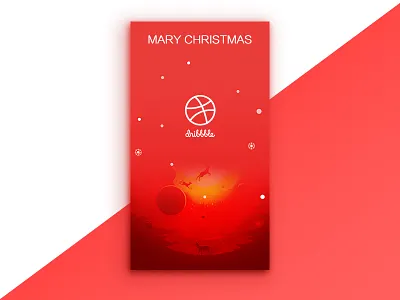 Merry Christmas christmas red moon deer design happy holidays snow