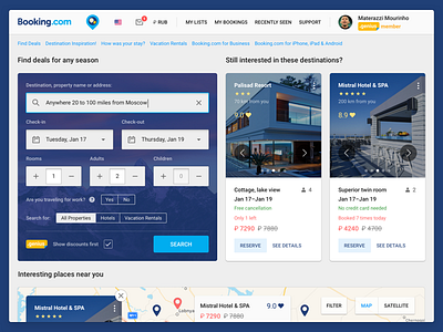 Booking.com Web Concept booking.com portal redesign web
