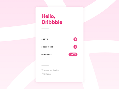 Hello, Dribbble! dribbble hello