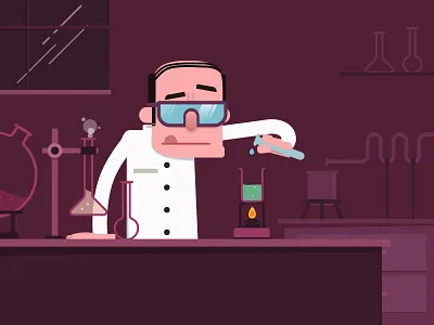 Science artwork characters design direction flat illustration motion