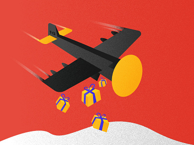 Merry Christmas from Blackairplane! airplane christmas design gift illustration plane present