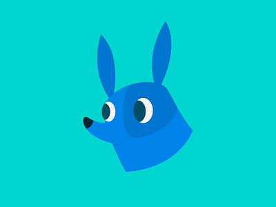 Doggo blue character cute dog flat green puppy vector