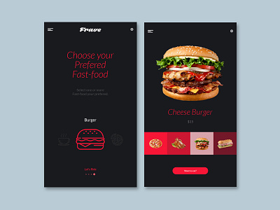 Fast Food app app design application fast food foods ios mobile ui restaurent ui design