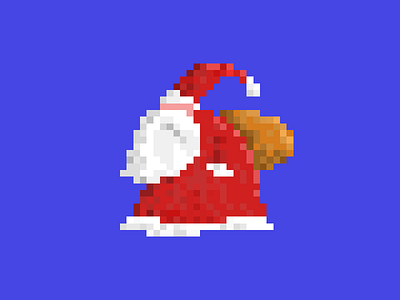 Ho Ho Ho illustration pixel art santa