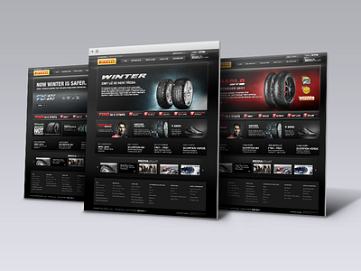 Pirelli - website restyling banners control driving experience pirelli power site snow tyres ui web