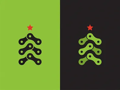 Christmas bike icon illustration logo symbol