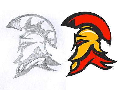 Spartan Helmet armor brand mark gladiator helmet logo mascot medieval red spartan sport logo vector warrior