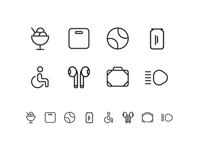 Random icons 20 airpods ball cocke ice cream lights soda tennis travel wheelchair