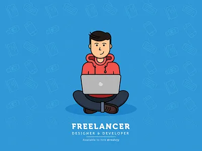 Freelancing 100days avatar blue daily freelancer icons minimal pattern user