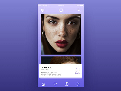 Dating app bio card cards dating ios iphone slide slider ui ux