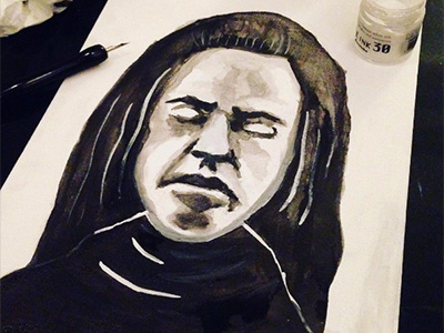 Sleep illustration ink painting