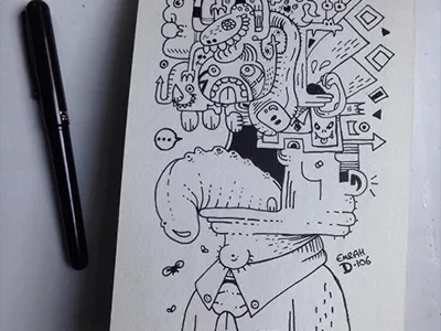 Unknown Pleasures illustration doodle ink painting watercolor