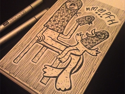 mmmpfh illustration ink painting
