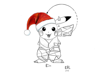 Pikachu: "Merry Christmas!" apple pencil ipaddraw merry christmas pikachu pokemon pokemon go pokemongo polygon prisma