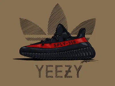 Yeezy 350 v2 Black Red X Melonkicks adidas boost digitallillustration illustration yeezy yeezy350