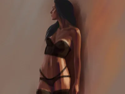 beautiful girl beautiful digital painting face girl image painting picture portrait sexy underwear woman