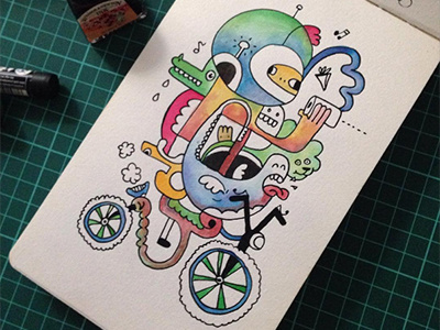 Semester illustration ink painting watercolor