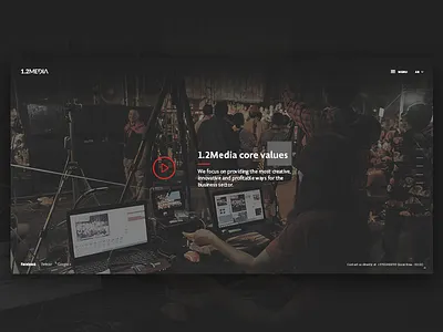 1.2 Media black company website gray header home page media red slider website