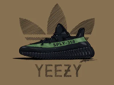 Yeezy 350 v2 Black Olive X Melonkicks adidas boost digitallillustration illustration yeezy yeezy350
