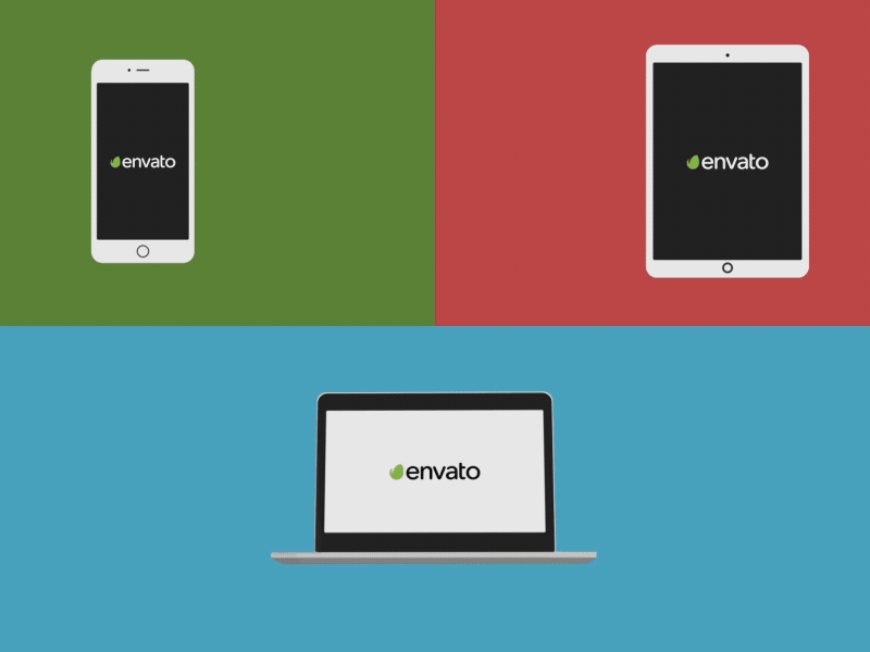 Flat Devices Animation after effects animation device envato flat design flat devices flat pc imac ipad iphone motion design