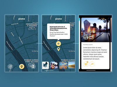 Pin interface map mobile navigation