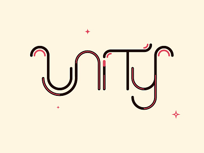 Unity art branding design lettering line type typography