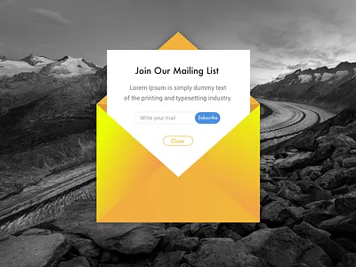 Day 16 : Pop up daily envelope pop ui up yellow