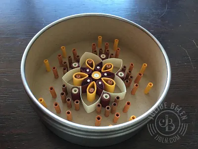Mini Quilled Paper Flower earth tones elegant flower jjbln julide belen paper paper art quilled paper art recycled paper