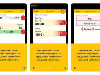 Walkthrough App design Loterias El Mundo ana rebeca perez demonstration design help lottery tour ui ux walk through walkthrough