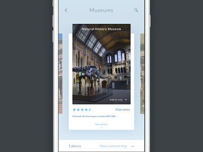 Itinerary - Daily UI #79 card dailyui detail interface item itinerary list museum plan price