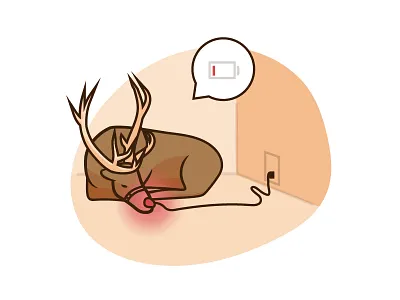 Rudolf battery cartoon christmas flat recharge reindeer rudolf vector winter