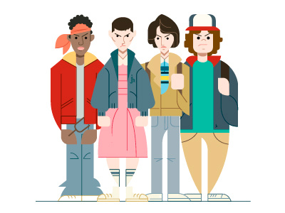 Stranger Things The kids color eleven illustration netflix series stranger things